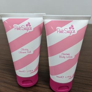 Pink Sugar shower gel and body lotion